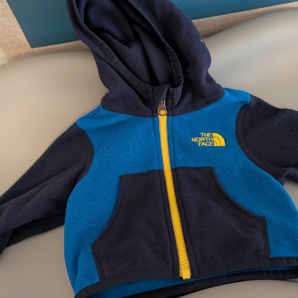 The North Face Kids Navy and Bright Yellow Hoodie